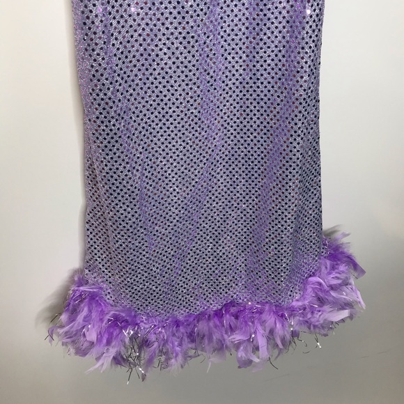 Puppet Workshop Kids Flapper costume purple feathers metallic silver kids small - Picture 3 of 11